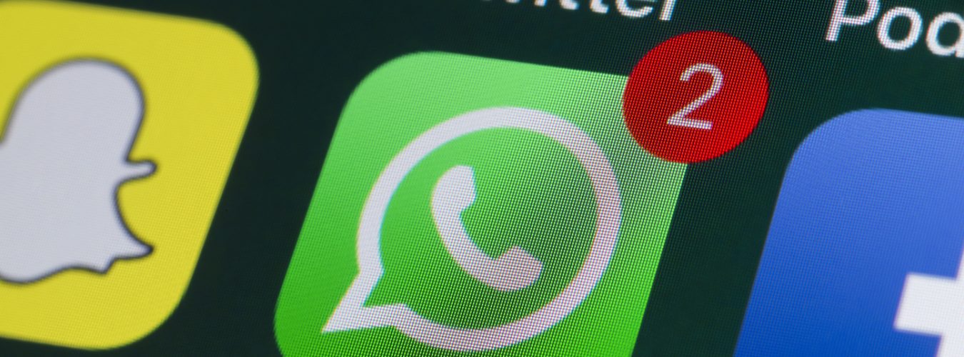 Whatsapp, Facebook, Snapchat and other phone Apps on iPhone screen