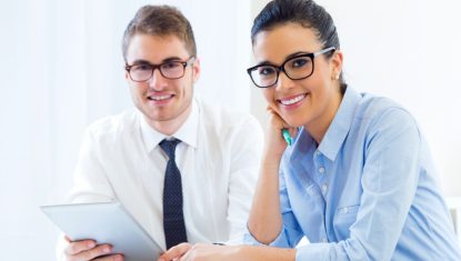 Business people working in the office with digital tablet.