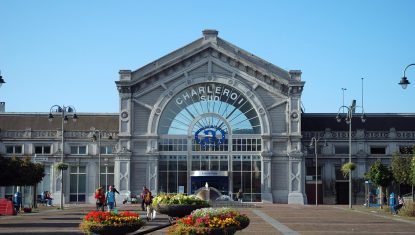 South Station in Charleroi.  Gare du Sud de Charleroi.